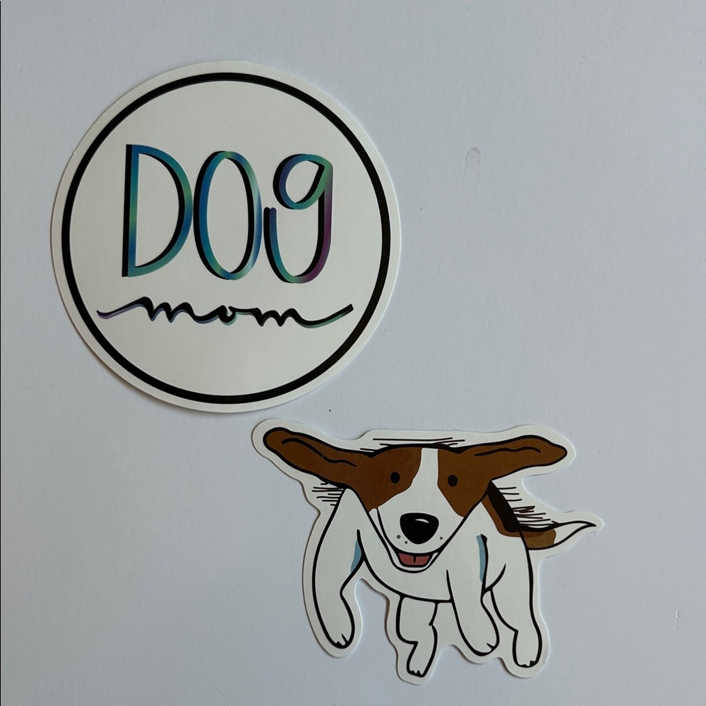 Dog Mom Sticker Set - Brown and White